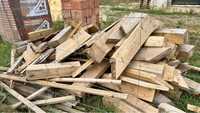 Drewno budowlane dachowe, łaty, jętki pozostałości