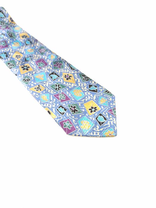 Nickerson niebieski jedwabny krawat w kwiaty ap05