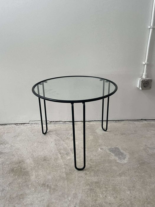 Mesa pequena vidro/ferro preto