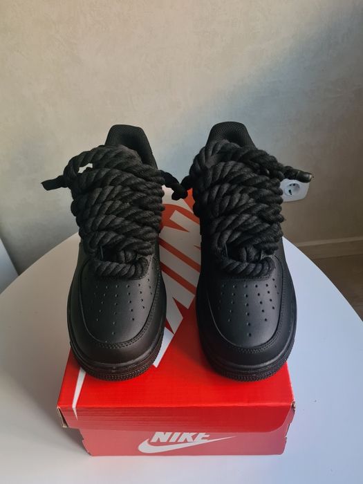 37-45.5 Nike air force 1 rope laces Black