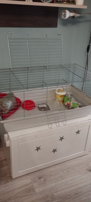 Klatka 100cm z wyposażeniem