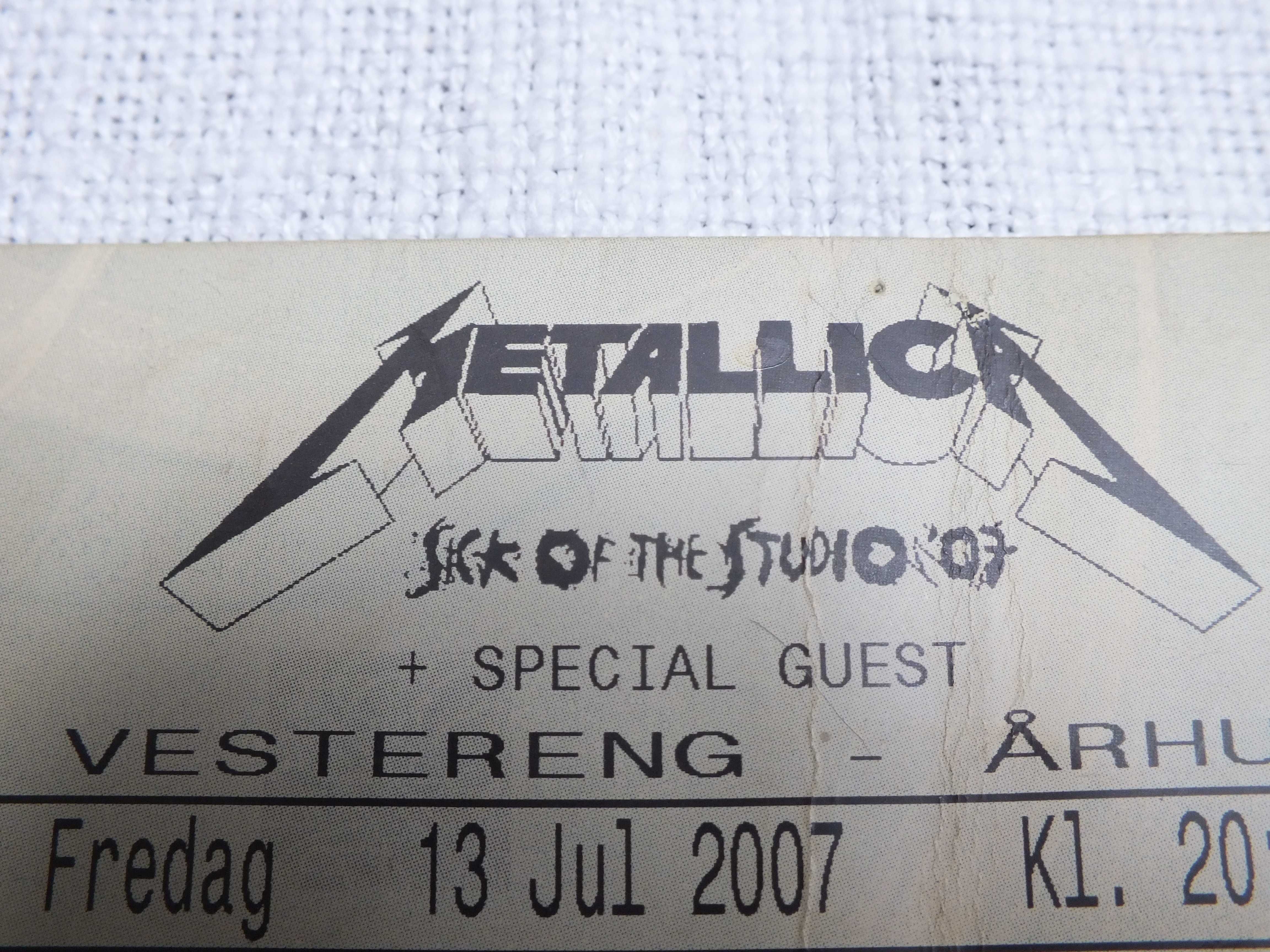 Kolekcjonerski bilet na koncert zespołu METALICA z  Arhus  23.JUL 2007