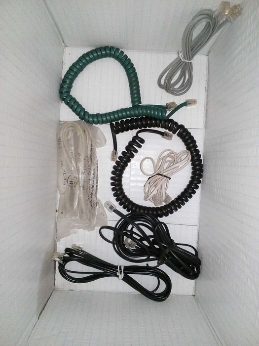 шнур телефонный витой 2 шт. + 5 кабелей со штекерами