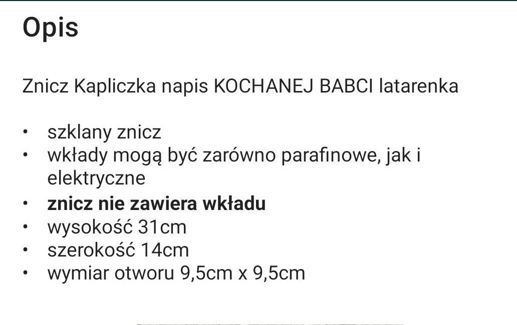 Kapliczka latarenka znicze z napisem