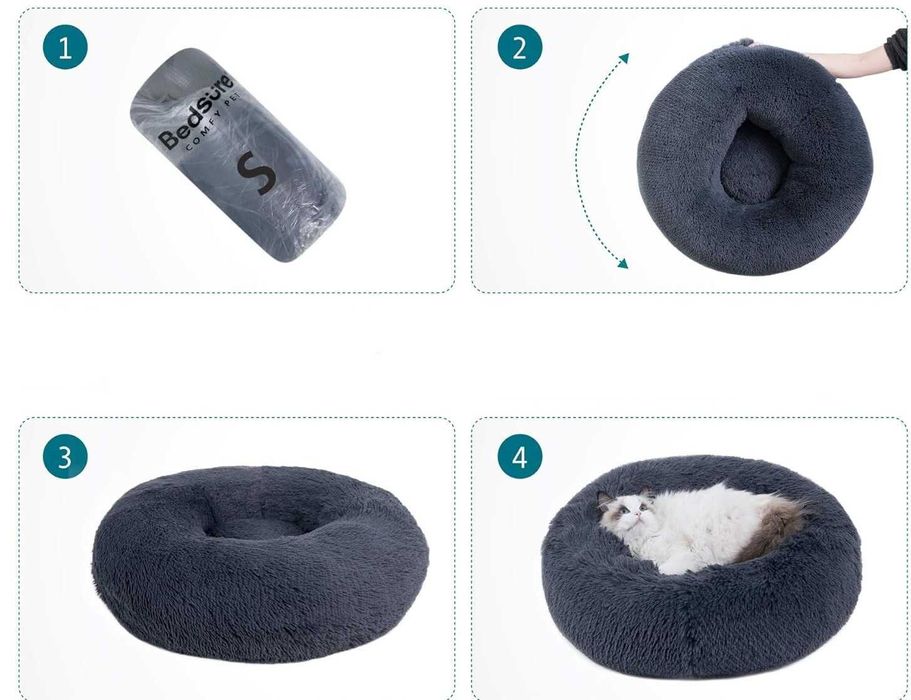 Legowisko zmywalne dla psa kota włochate puszyste poduszka plusz 50cm