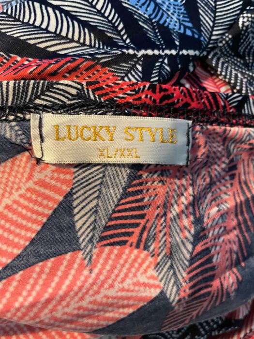 Letni kolorowy kombinezon tropikalny print rozmiar xxl/xxxl plus size