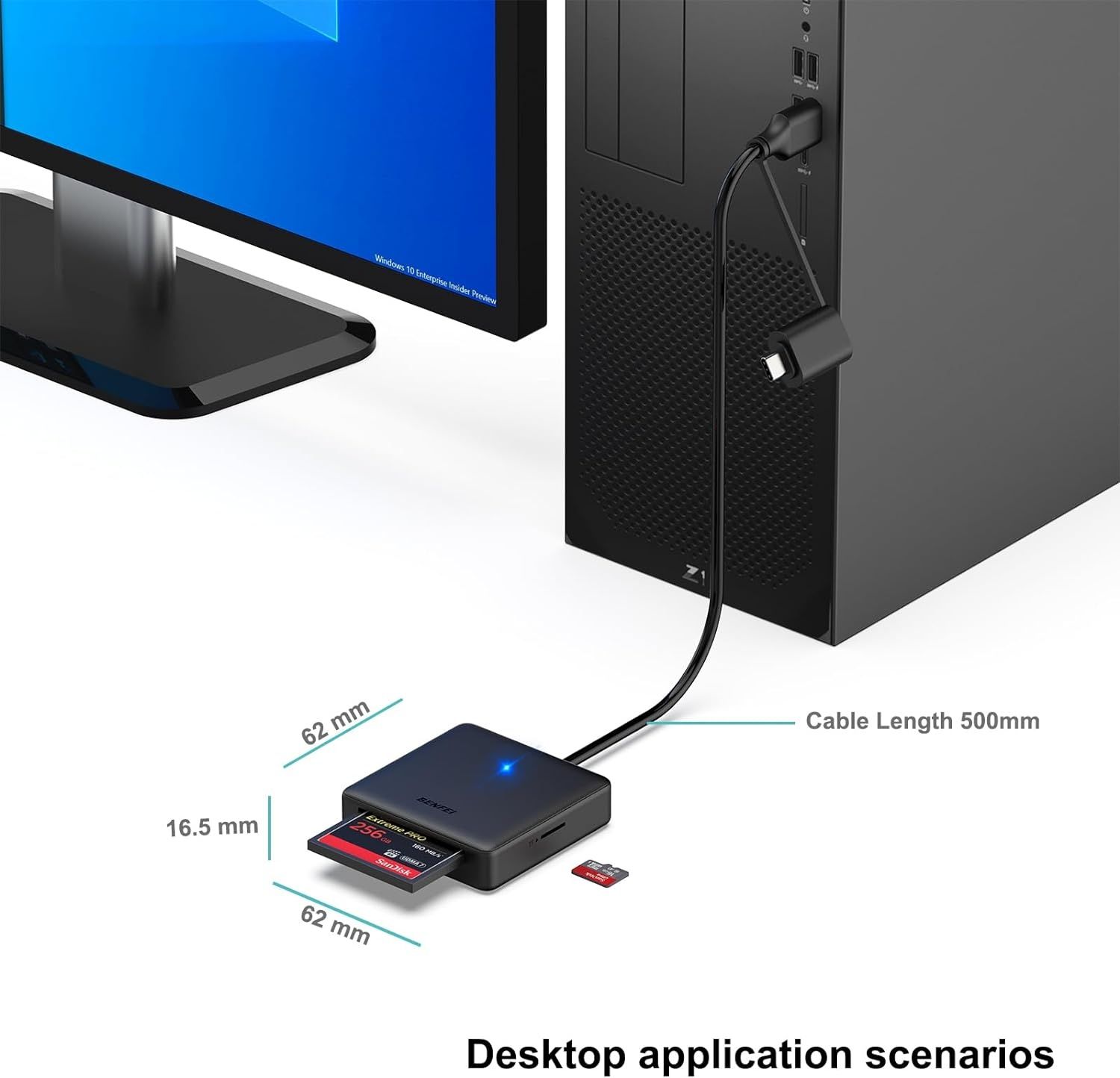 Czytnik kart pamięci, BENFEI 4 w 1 USB USB-C na SD Micro SD MS CF adap