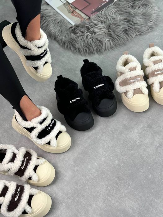 Женские угги лоферы автоледи Miu Miu