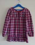Blusa rocha quadrados com bordado tamanho 128 6-8 anos