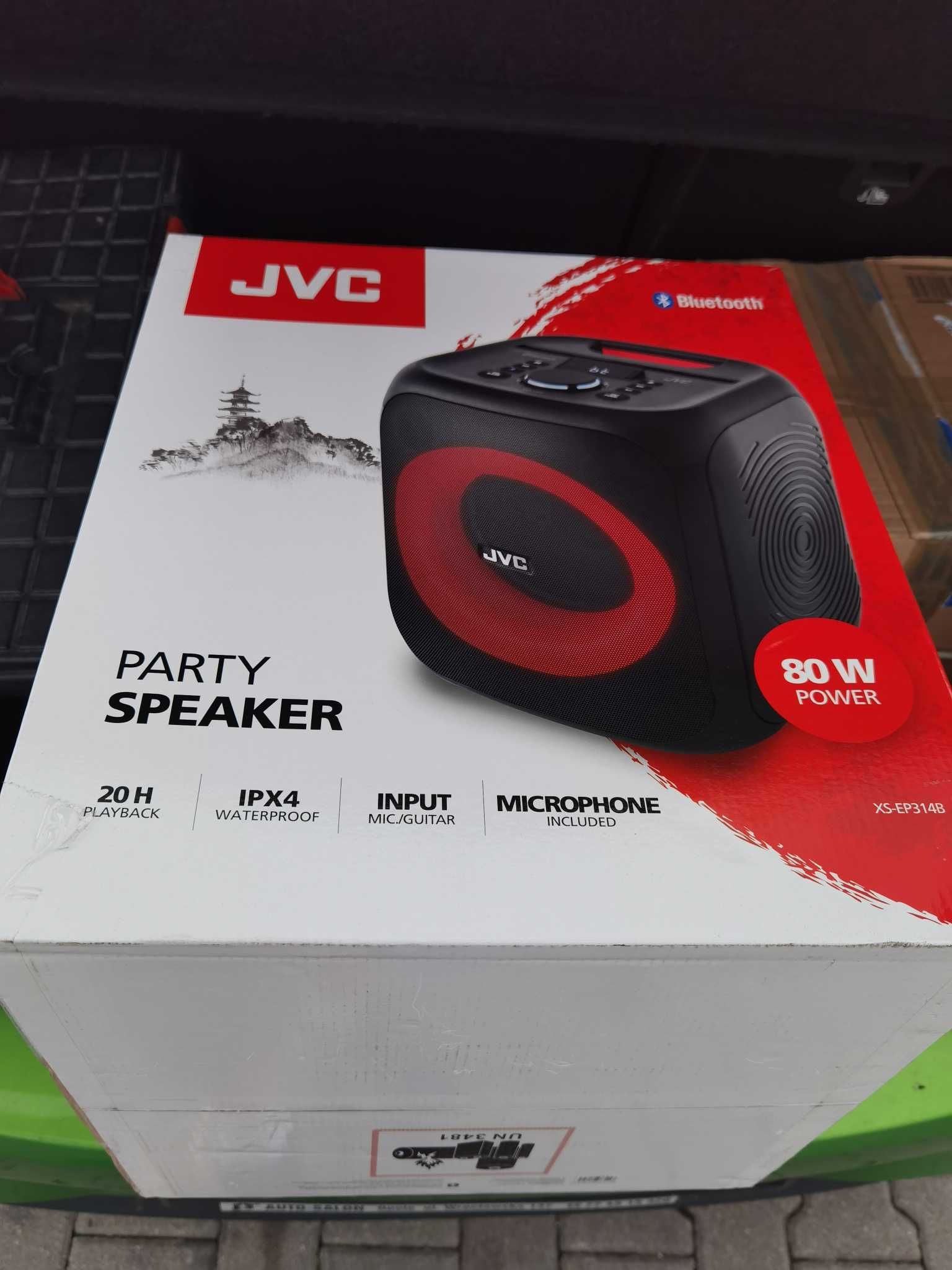 Głośnik przenośny Power Audio JVC PartyBox 80W Bluetooth LED XS-EP314B