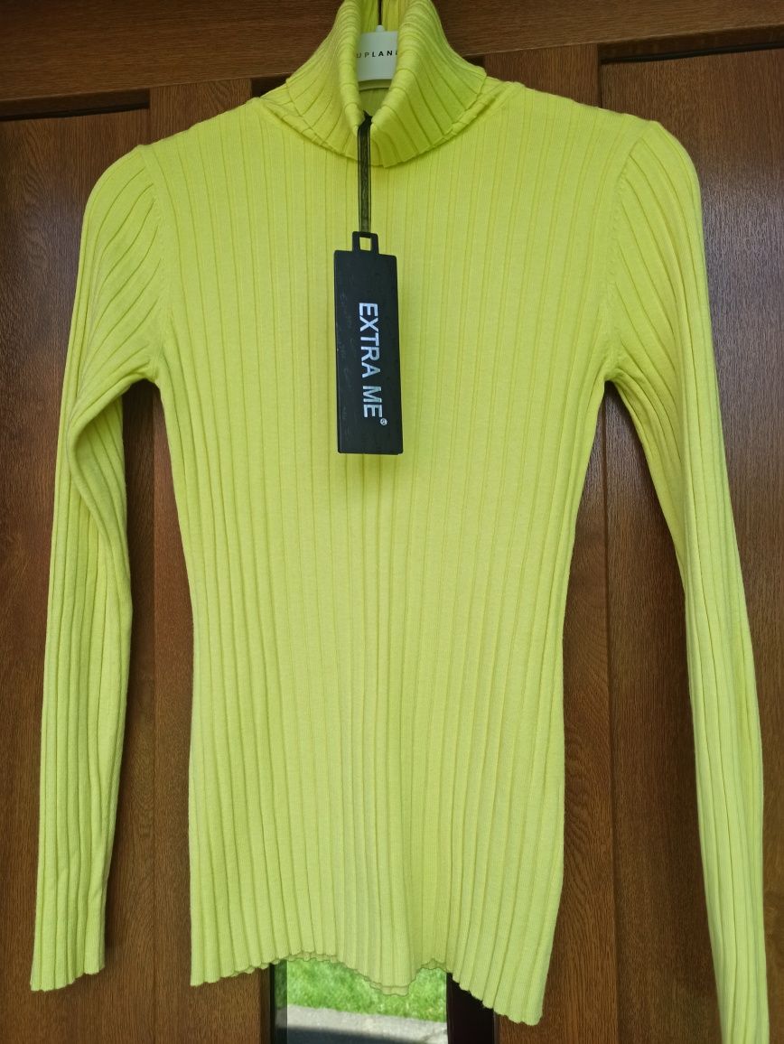 Sweter damski golf żółty rozmiar uniwersalny