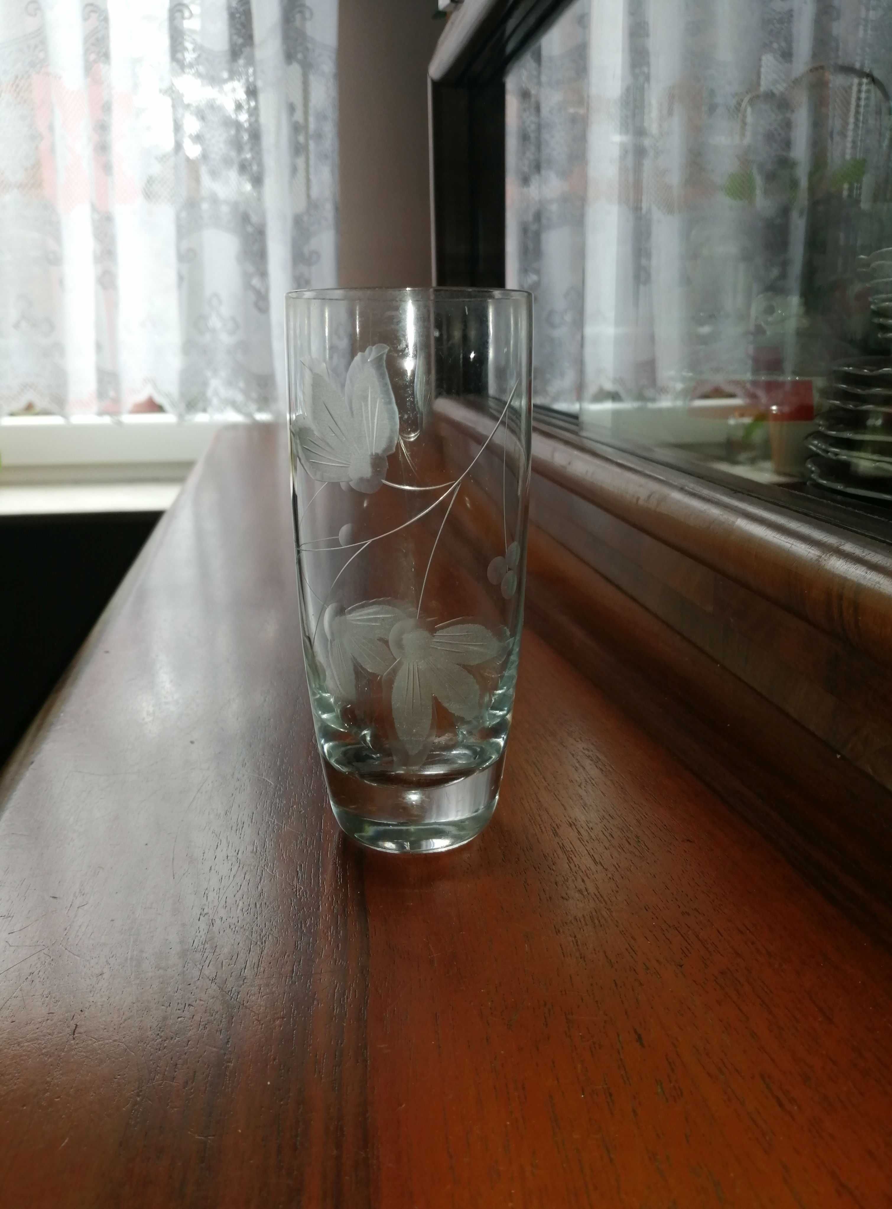 stara wysoka szklaneczka szkło szlifowane