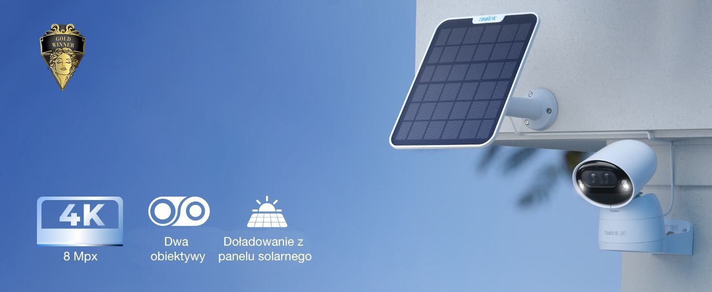Kamera bezprzewodowa WIFI z własnym zasilaniem i śledzeniem obrotowa