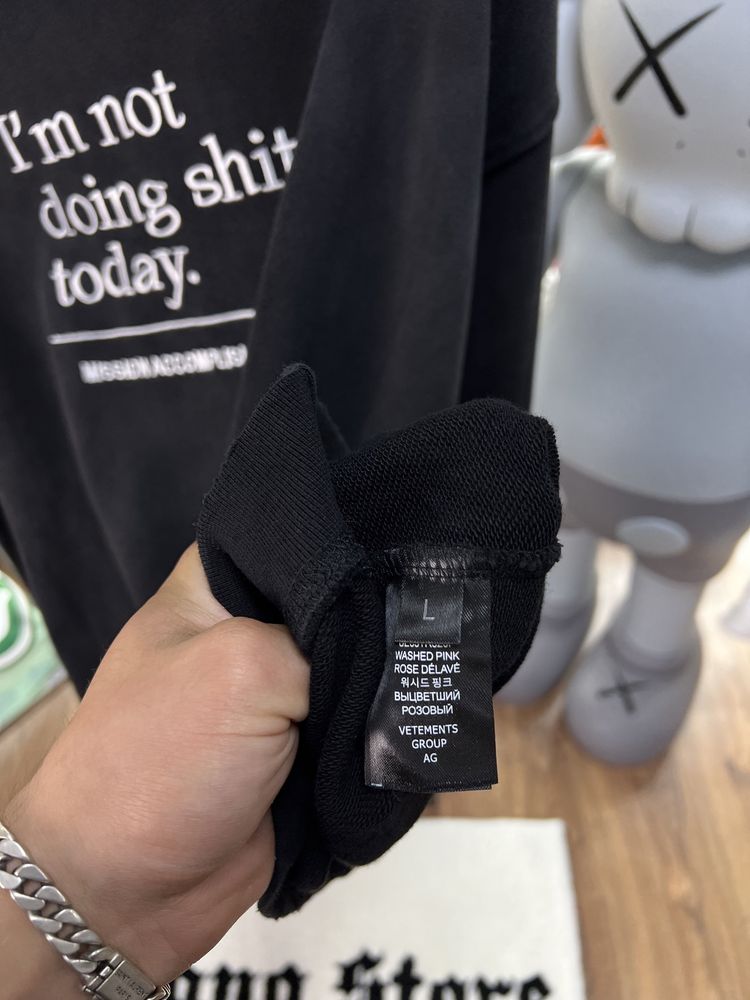 Світшот Vetements “Not Doing Shit Today” Black