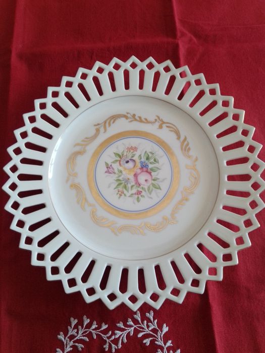 Serviço de café em porcelana SP; Fruteira,Vista Alegre;Prato de centro