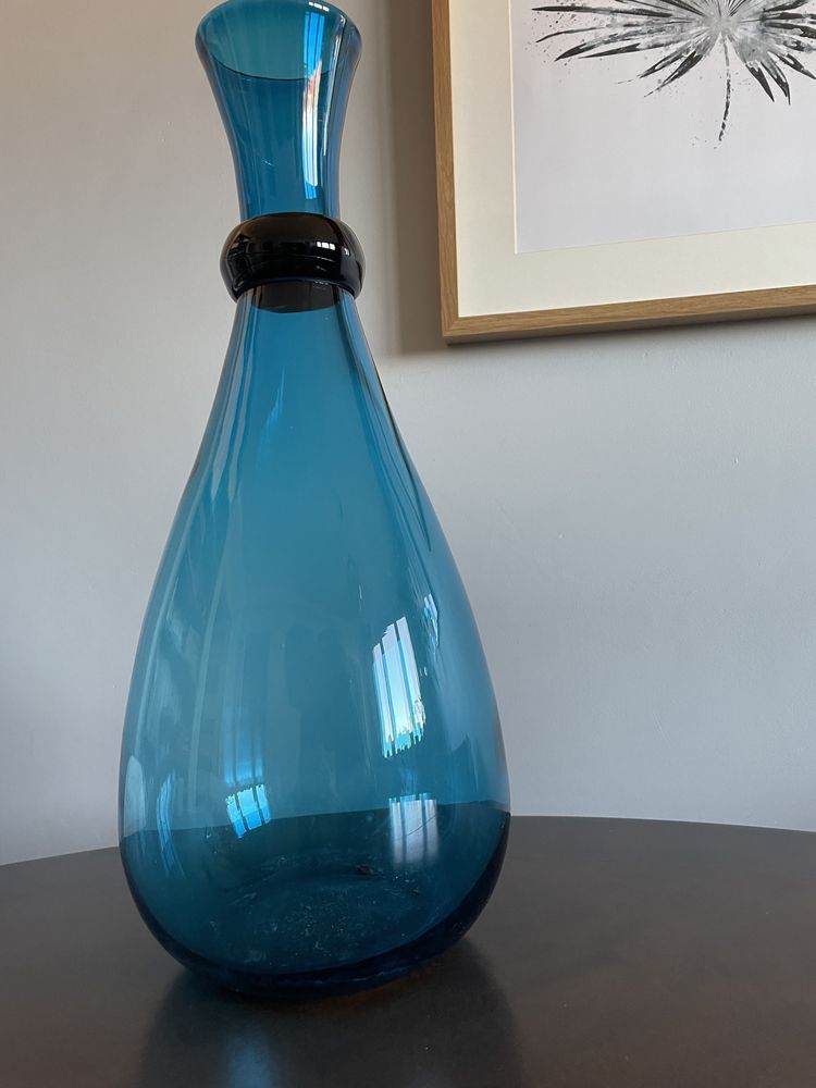 Duzy wazon agata meble blekitny morski blue