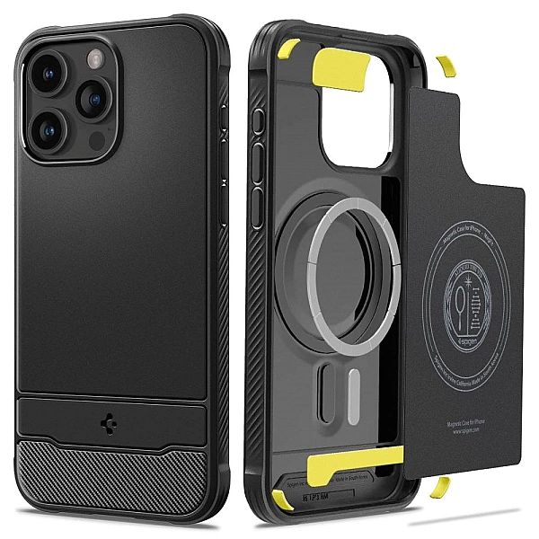 Spigen Rugged Armor Mag Magsafe Iphone 15 Pro Matte Black