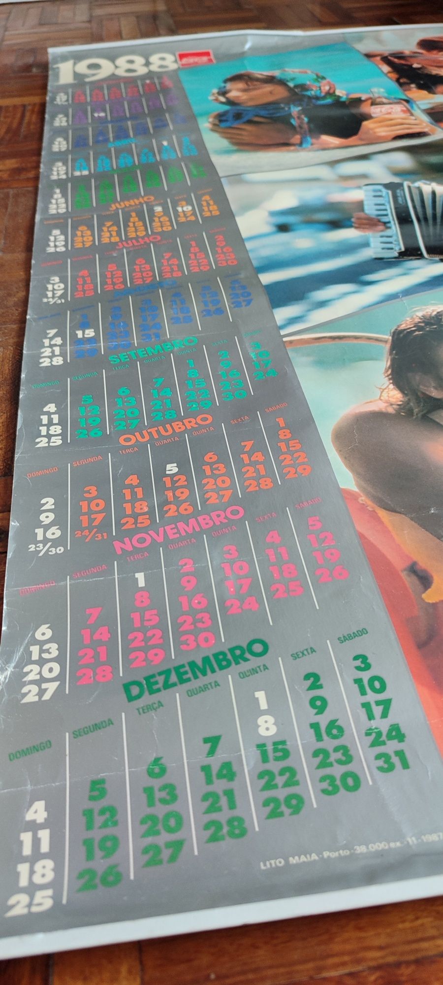 Calendário 1988 Poster Coca-Cola