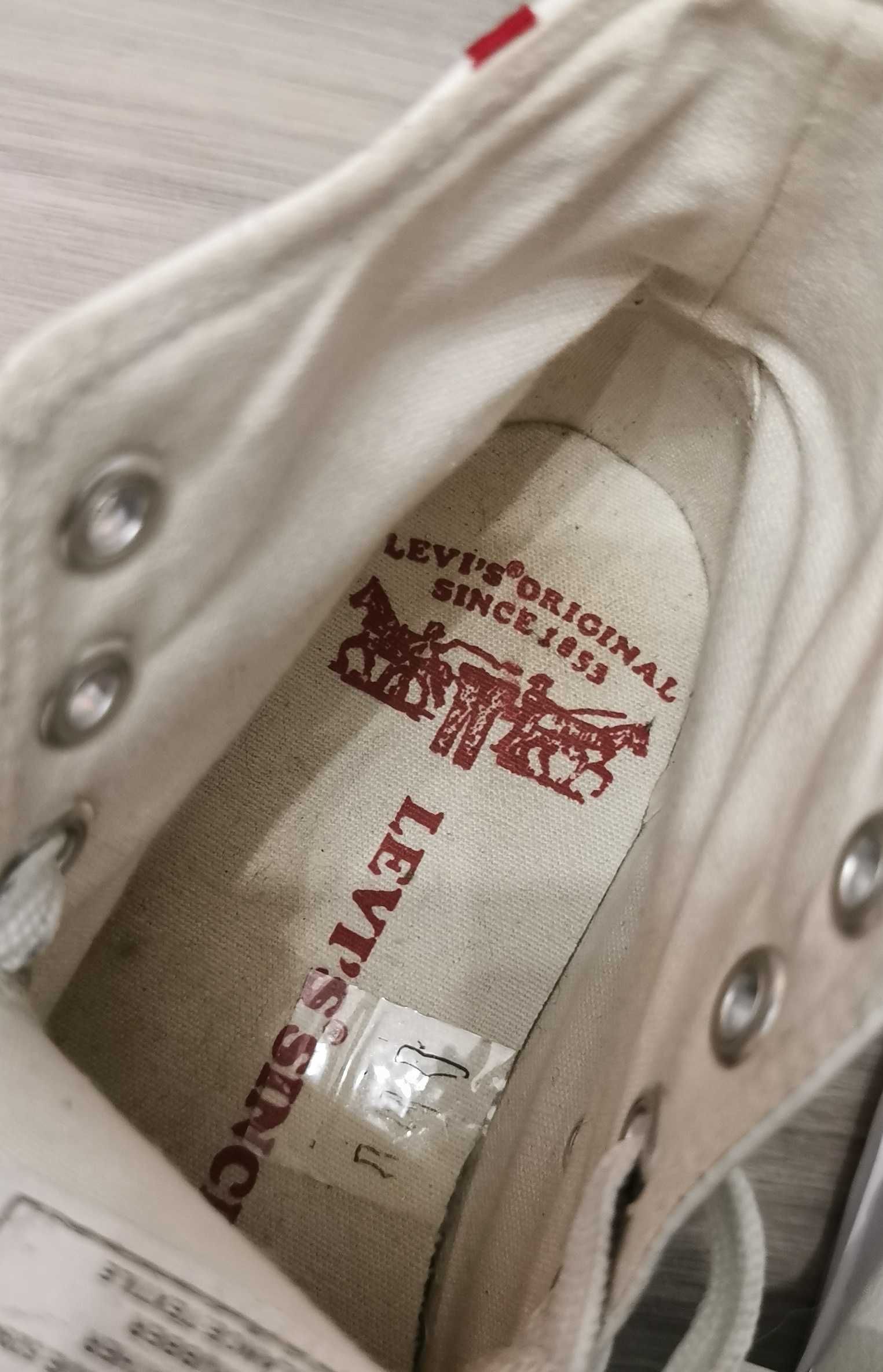 Buty trampki Levi's tenisówki skórzane za kostkę rozmiar 37 białe