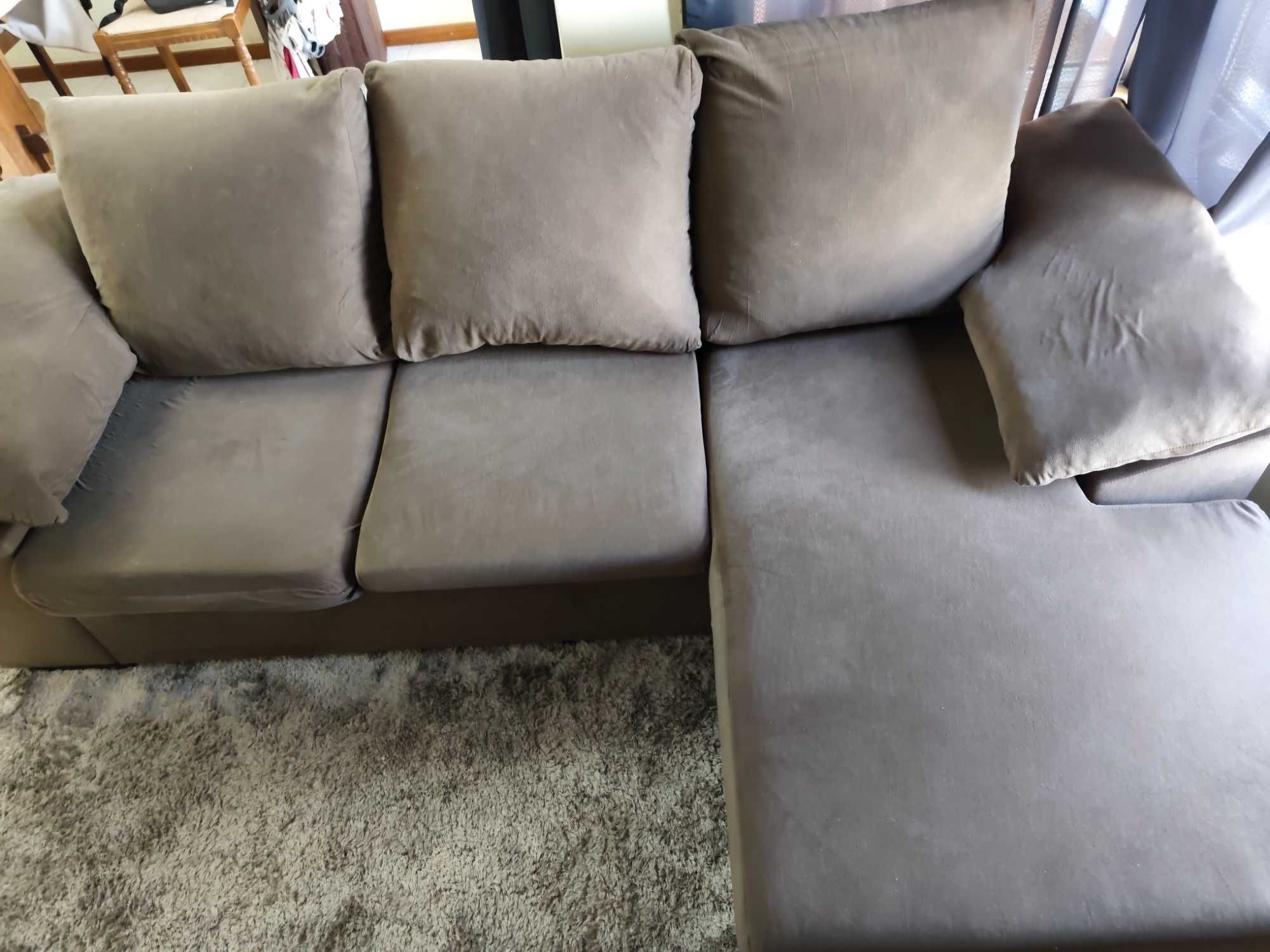 Sofá Chaiselongue Reversível Cinza