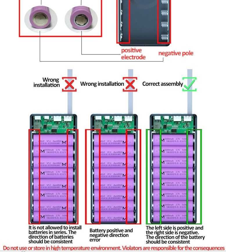 Корпус для Power Bank 40000 мА/г, до 16шт. 18650