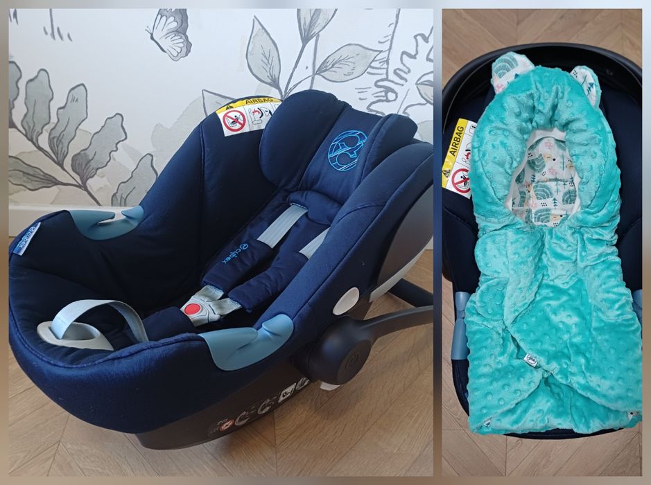 Fotelik Cybex Aton M - stan bardzo dobry, śpiworek gratis