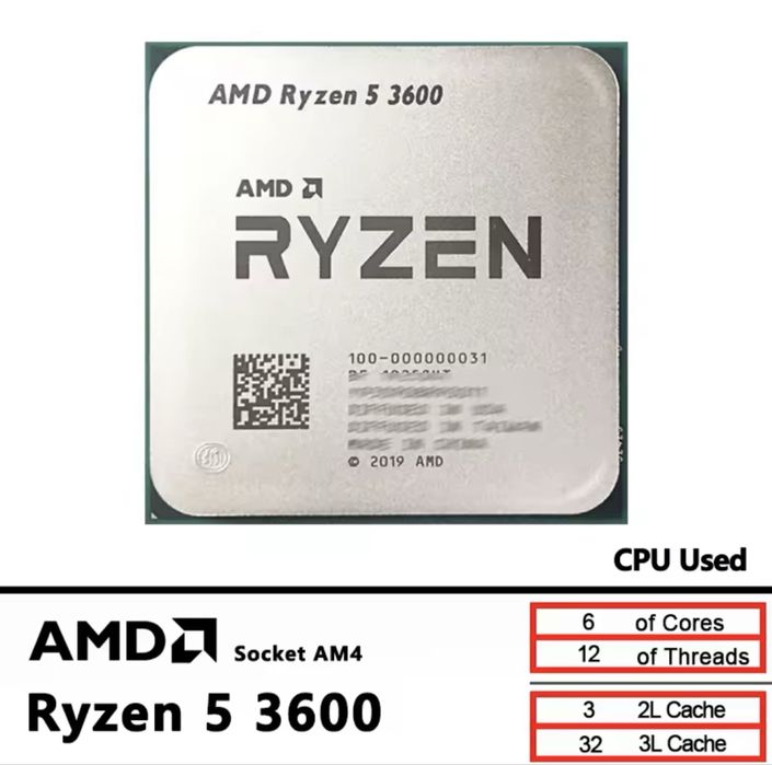 Ryzen 5 3600 6 ядер 12 потоков