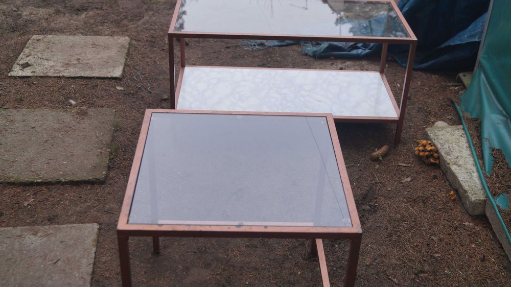 Ława szklana i stolik przeszklony typ kawowy barkowy stan super