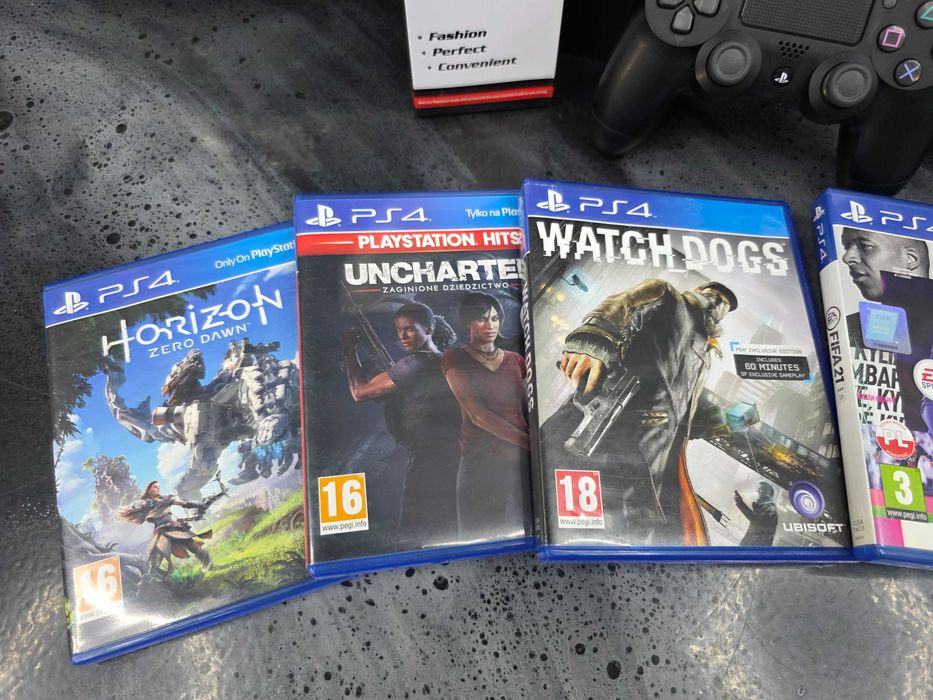 Konsola PS4 Playstation 4 SLIM 1TB + ładowarka stojak 5 gier GW6 SKLEP
