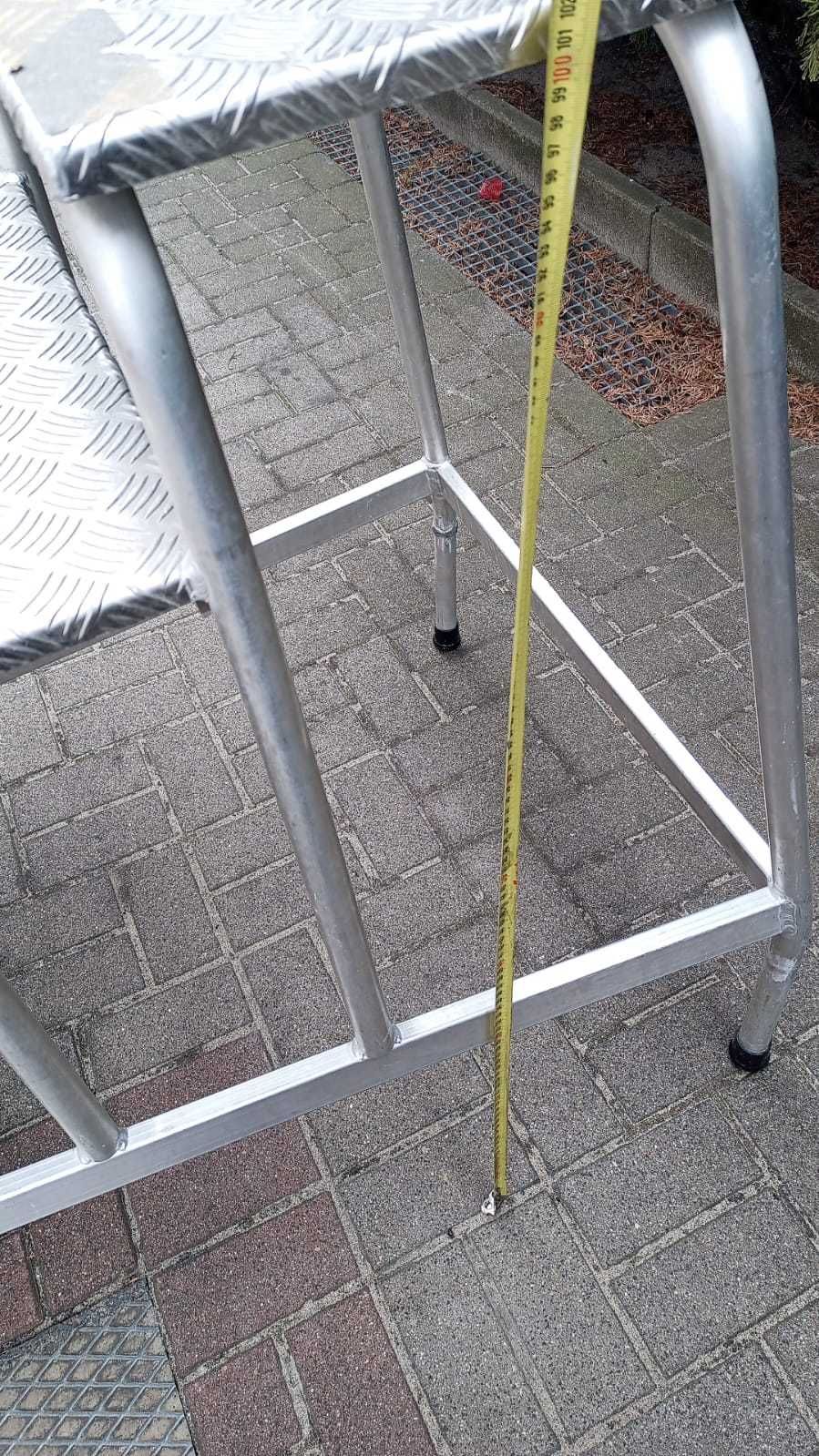 Schody aluminium z poręczami Krause 102cm blacha ryflowana