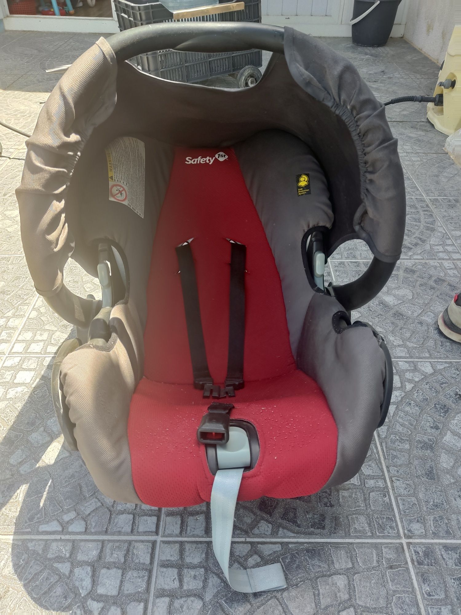 Trio carrinho bebe + ovo  + alcofa vermelho e cinza
