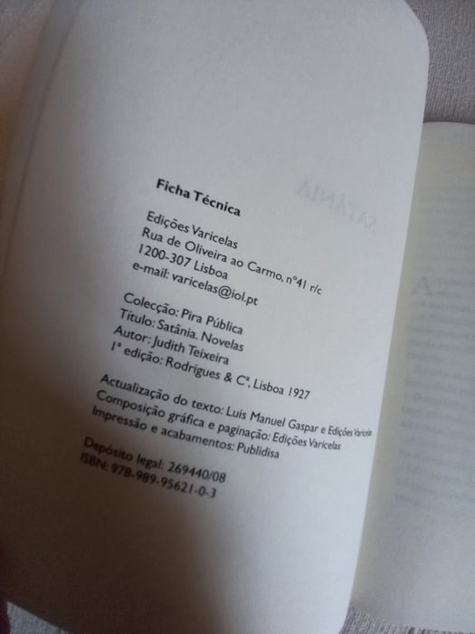 Judith Teixeira Satânia reedição