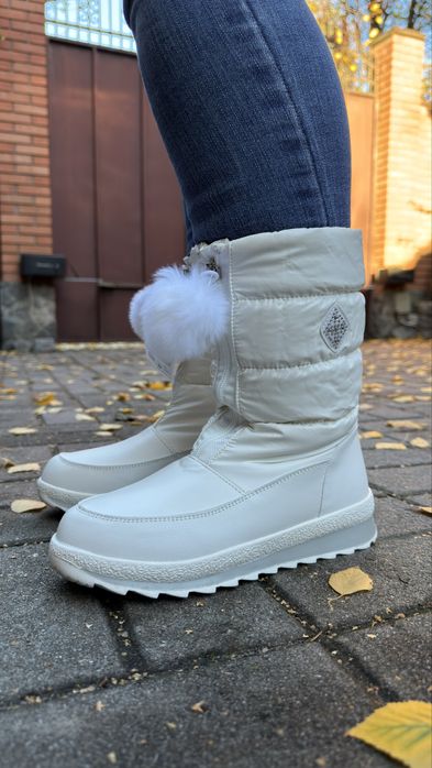 35,36,37,38р новые дутые ботинки дутики зимние белые сапоги