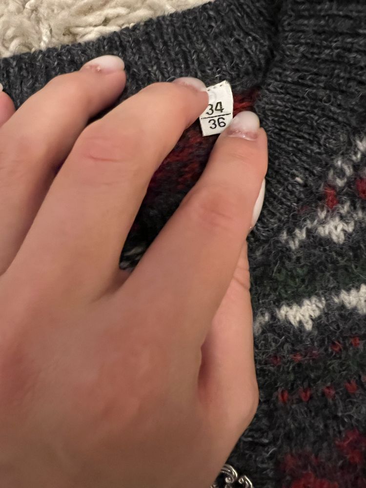 Sweter norweski 100% wełna 34/36 damski