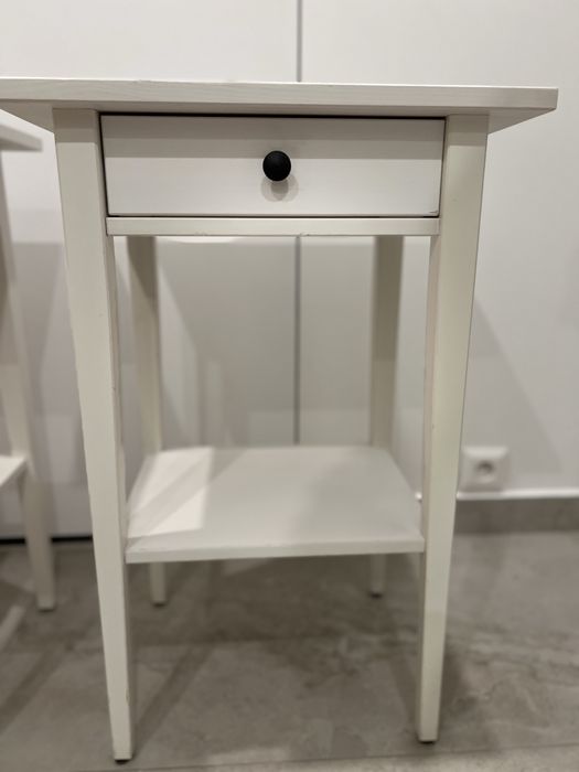 Stolik nocny Ikea Hemnes lite drewno biały bejcowane szuflada
