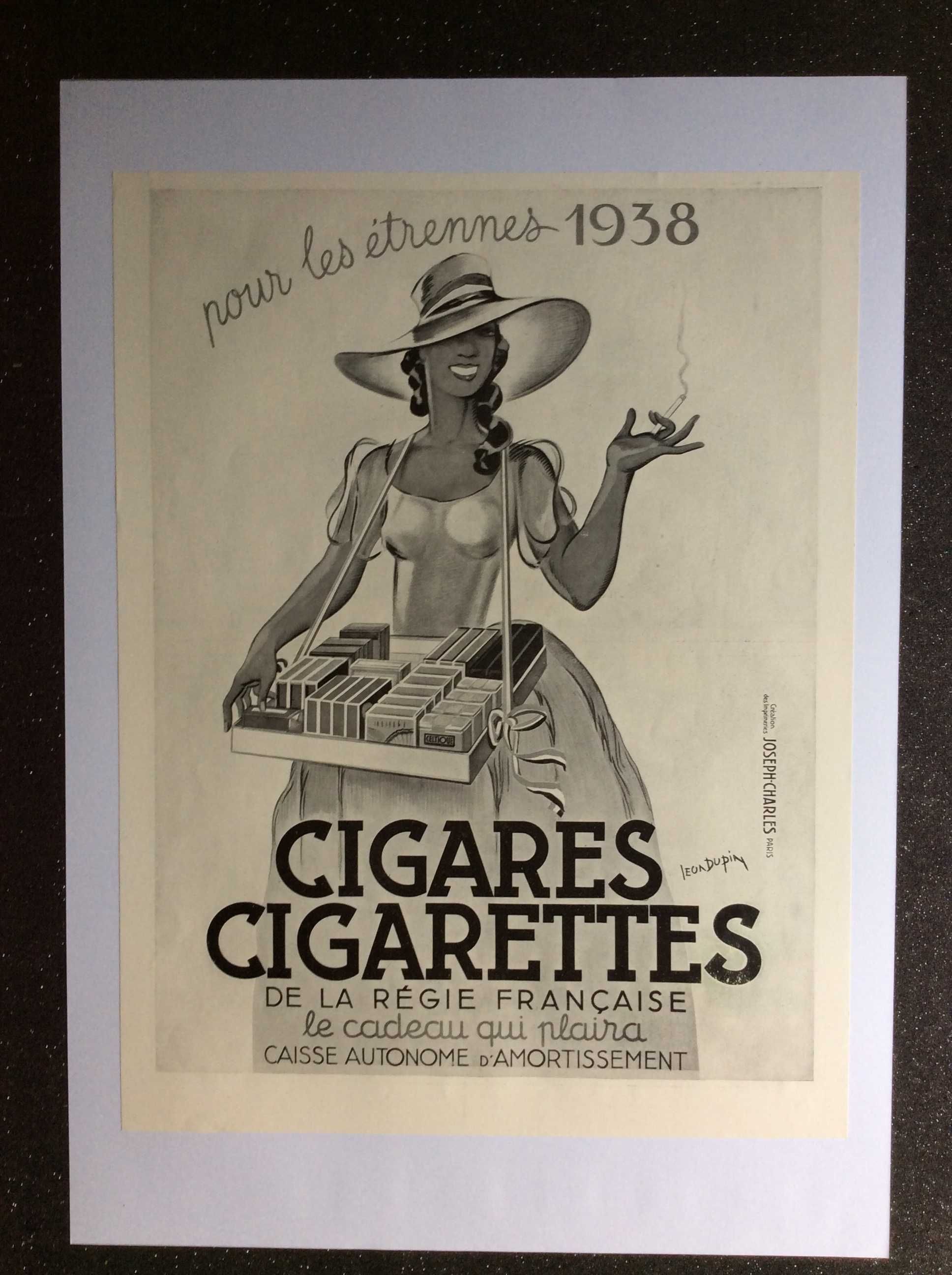 Publicidade: Cigares Cigarettes, De La Regie Francaise, 1937