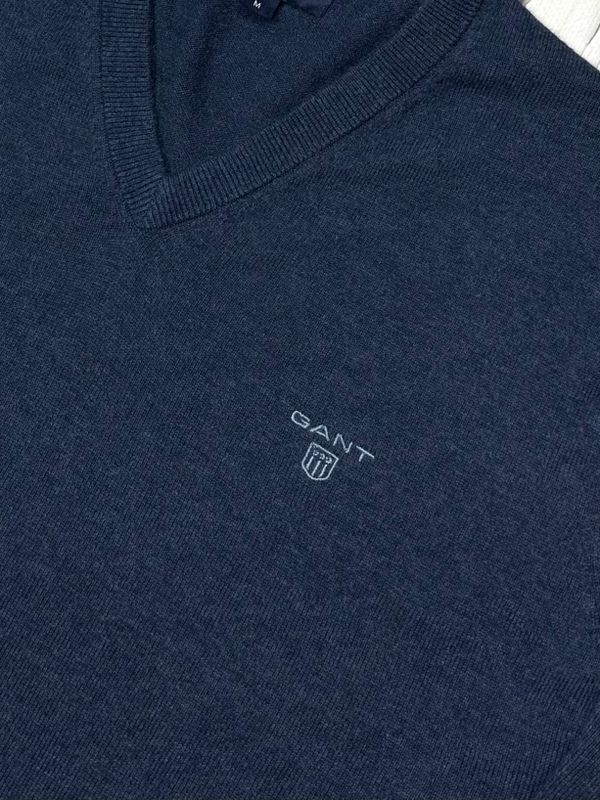 Gant Sweterek Męski w Serek Premium Cotton Logowany na Piersi r. M