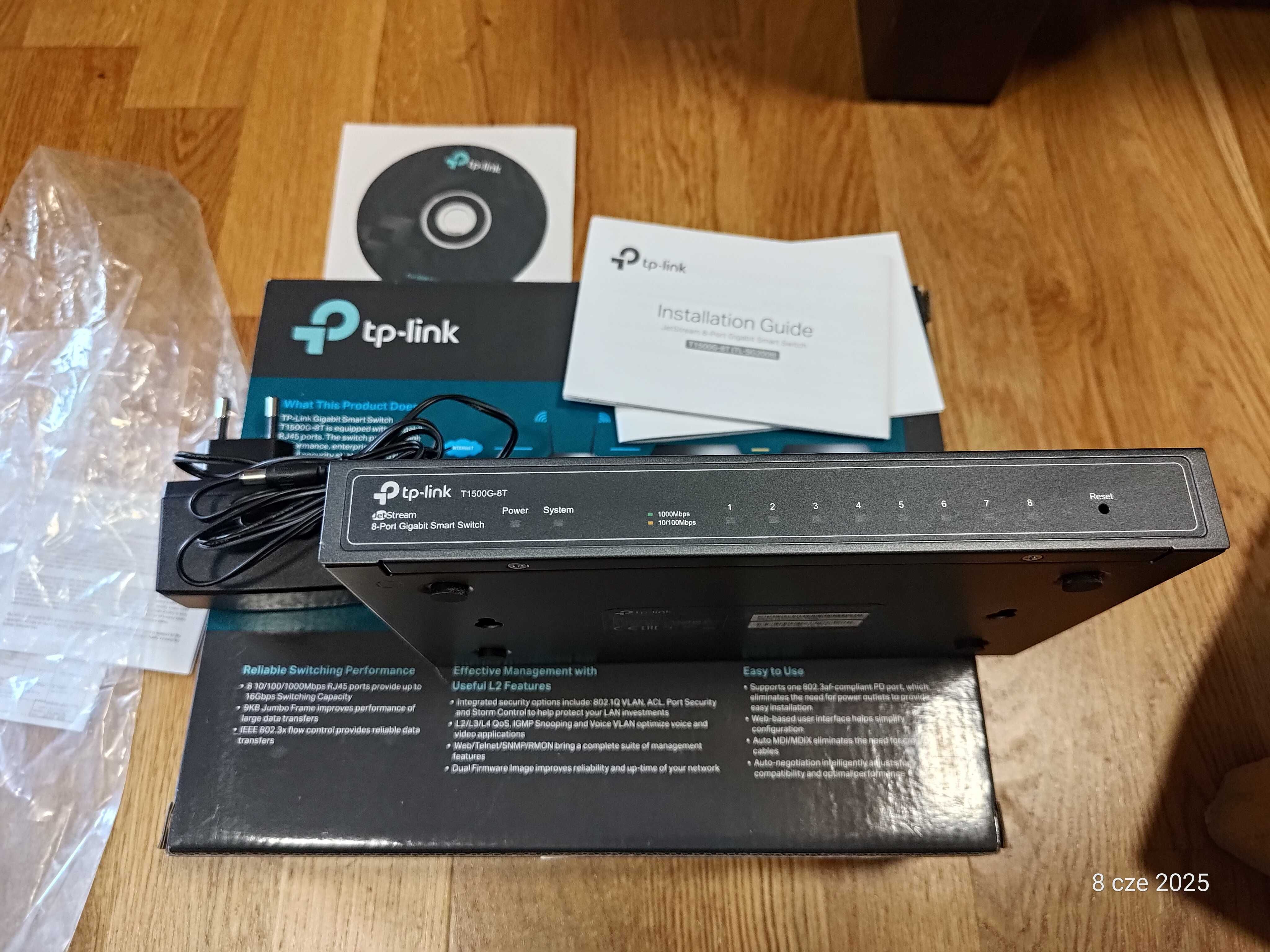 Przełącznik sieciowy TP-Link 8p T1500G-8T