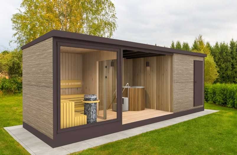 Sauna ogrodowa + wiata + pomieszczenie gospodarcze - projekt /Pszczyna