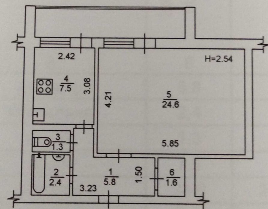 Продажа 1- к 50 м. пр Лобановского 39-Б ориентир ул Озёрная 9 . 54800