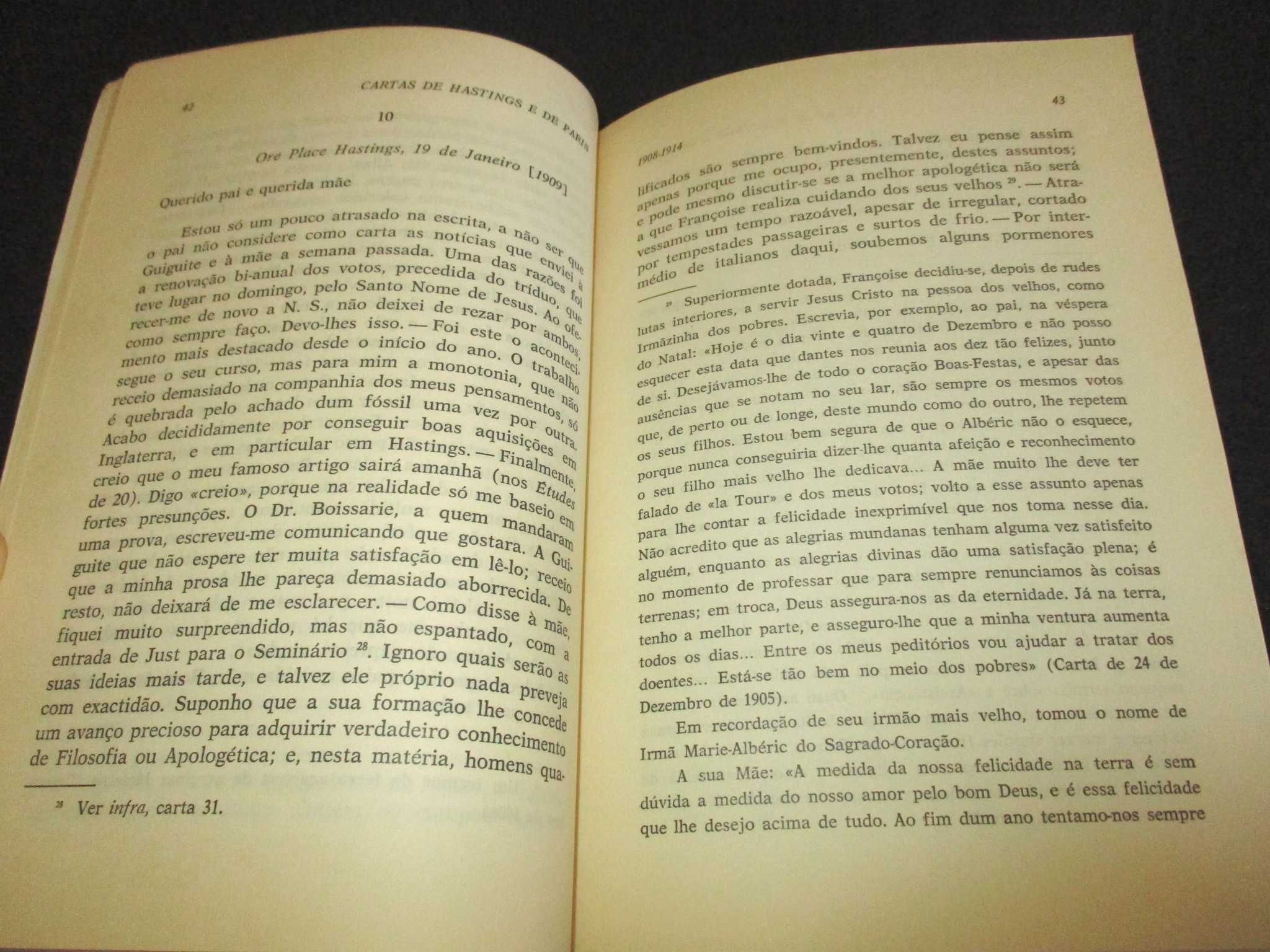 Livro Cartas de Hastings e de Paris Teilhard de Chardin