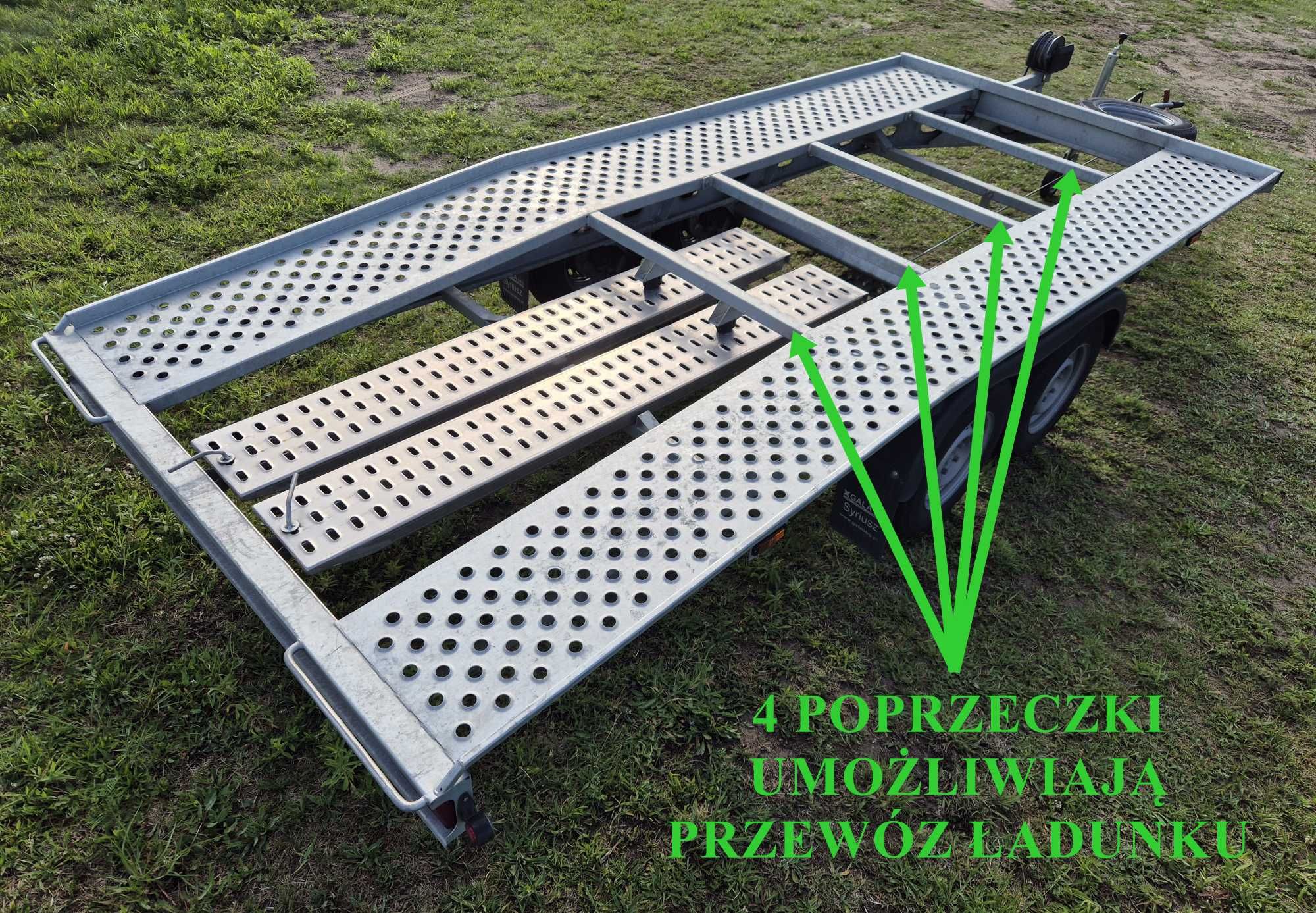 Laweta 4.5m x 2.05m wynajem lawet 2T WYPOŻYCZALNIA Przyczep DMC 2000kg