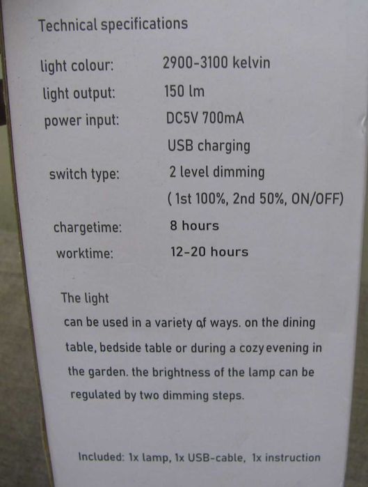 Акумуляторна настільна LED лампа у скандинавському стилі