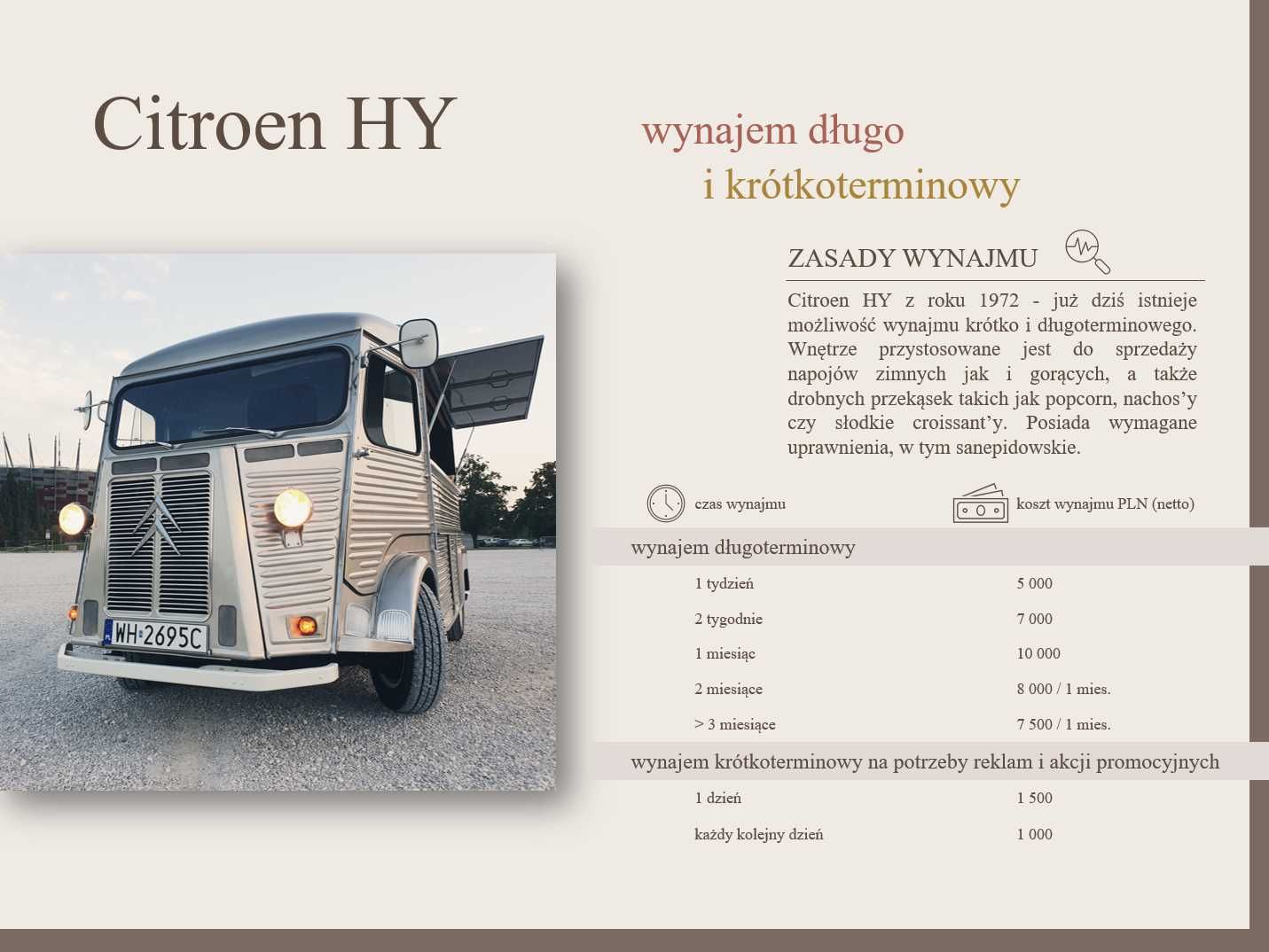 Citroen HY - Wynajem Food Truck / Beer Truck / Mobilny Barman
