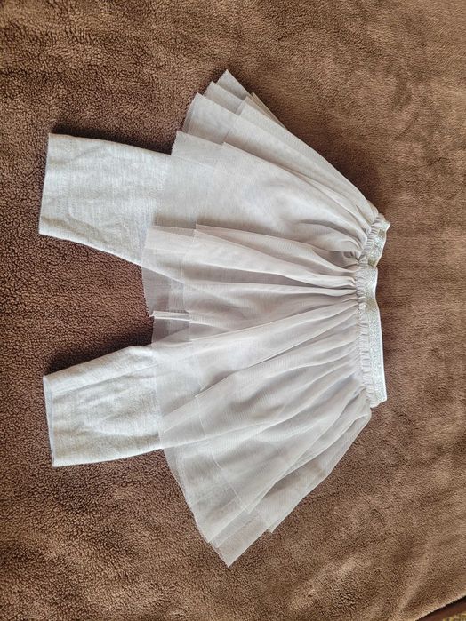 Szare getry z tiulem, spódniczka baletnica, Next