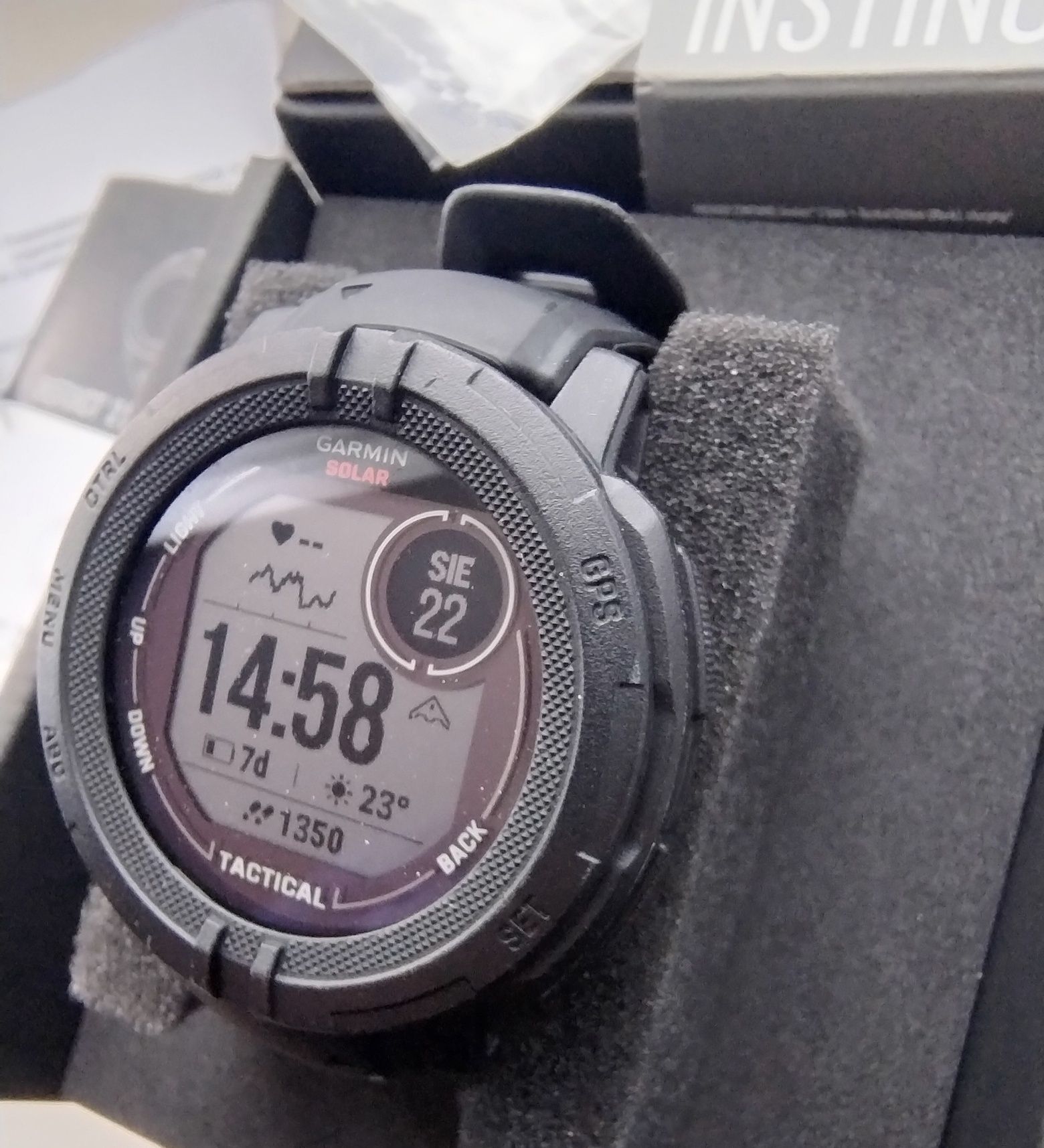 Garmin Instinct 2 solar tactical, smartwatch, dodatkowe paski, komplet