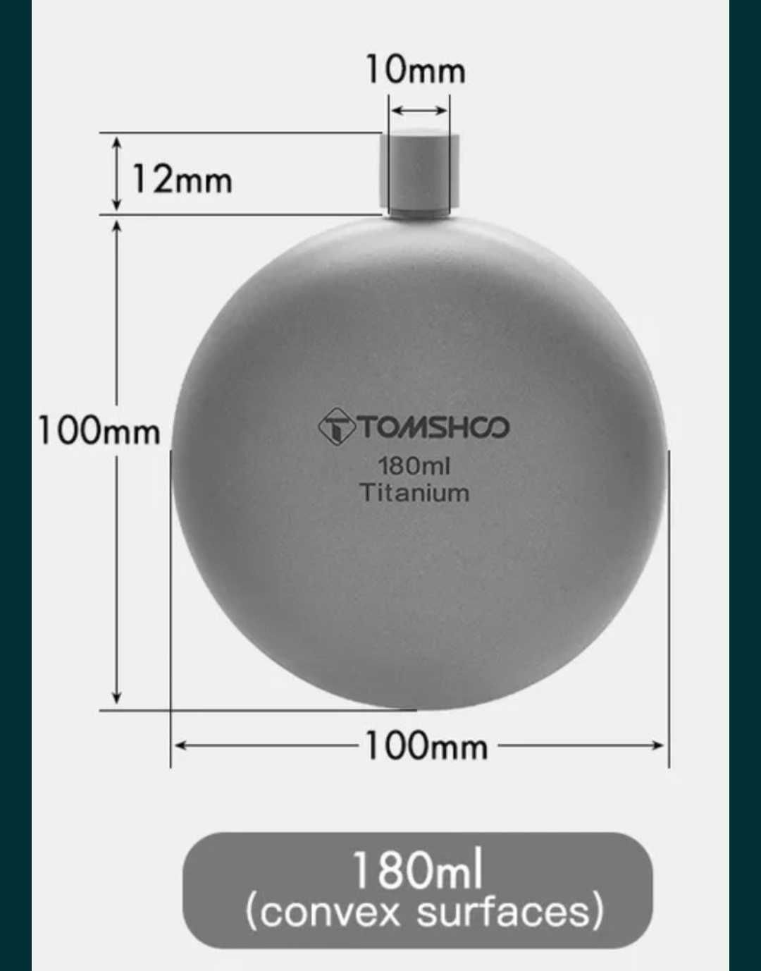 Титановая фляга Tomshoo titanium 180 мл для алкогольных напитков.