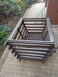 Wózek drewniany na kółkach (108x88x60cm) - idealny na drewno kominkowe