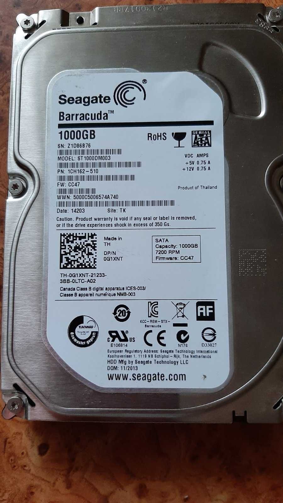 Продам  жесткий  диск  на 1000 GB  Seagate     Barracuda
