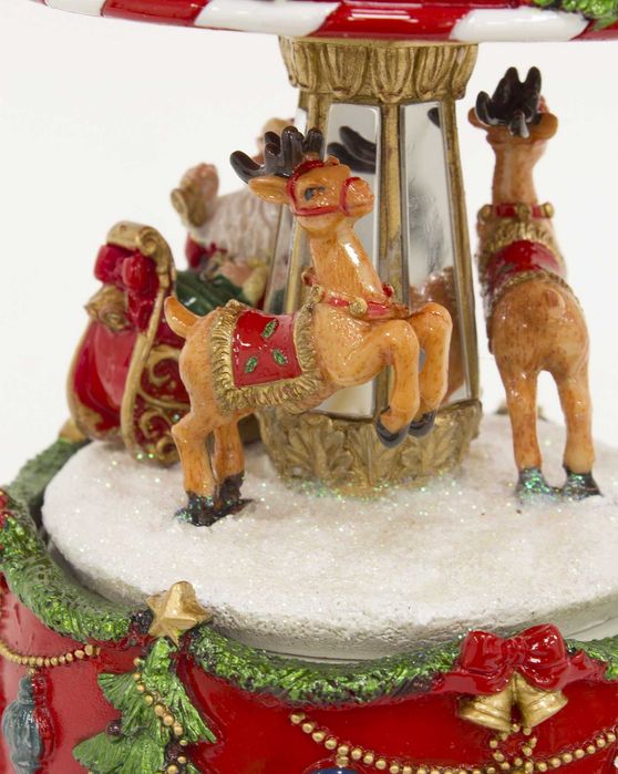 Czerwona Karuzela Z Pozytywką Dekoracja Na Święta Mikołaja 109127